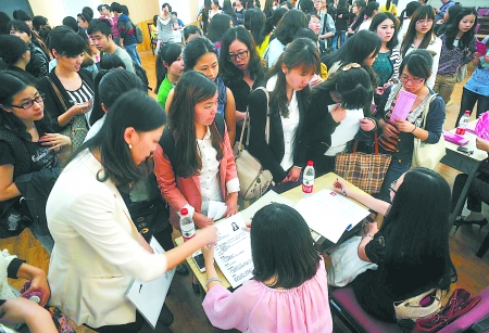 2013年普通高校毕业女大学生专场双选会现场