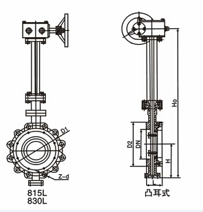 加长杆蝶阀结构图