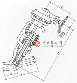高温高压电动直流式对焊截止阀结构图 高温高压电动直流式对焊截止阀结构图