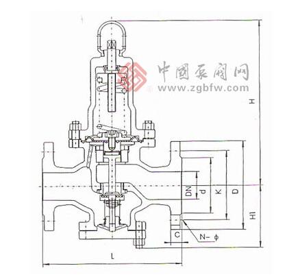 Y42X型直接作用弹簧薄膜式减压阀结构图