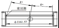 三偏心金属硬密封蝶阀阀体外形及密封圈