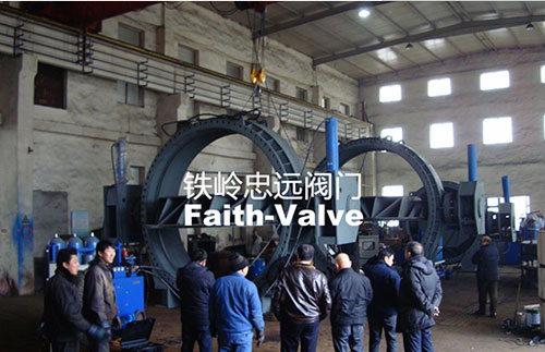 铁岭忠远阀门成功制造DN1400 PN40双偏心软密封钢板焊接蝶阀