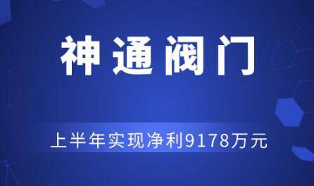 主营业务表现突出 神通阀门上半年实现净利9178万元 主营业务表现突出 神通阀门上半年实现净利9178万元