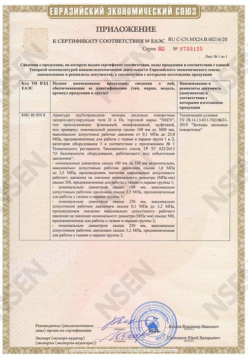 耐森阀业顺利取得俄罗斯联邦EAC认证