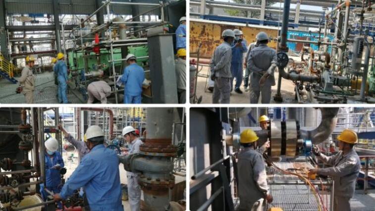 石化四建三公司在天津炼油 “一泵多用”提速管道试压