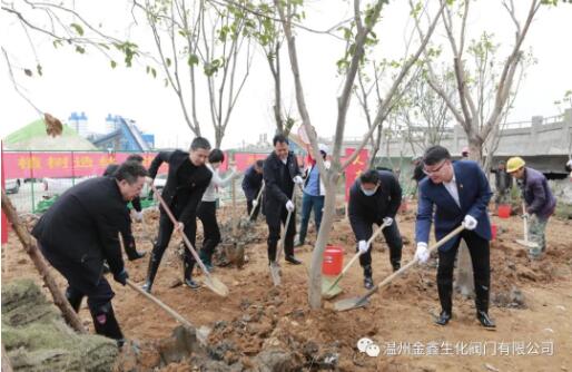 温州金鑫生化阀门董事长参加义务植树