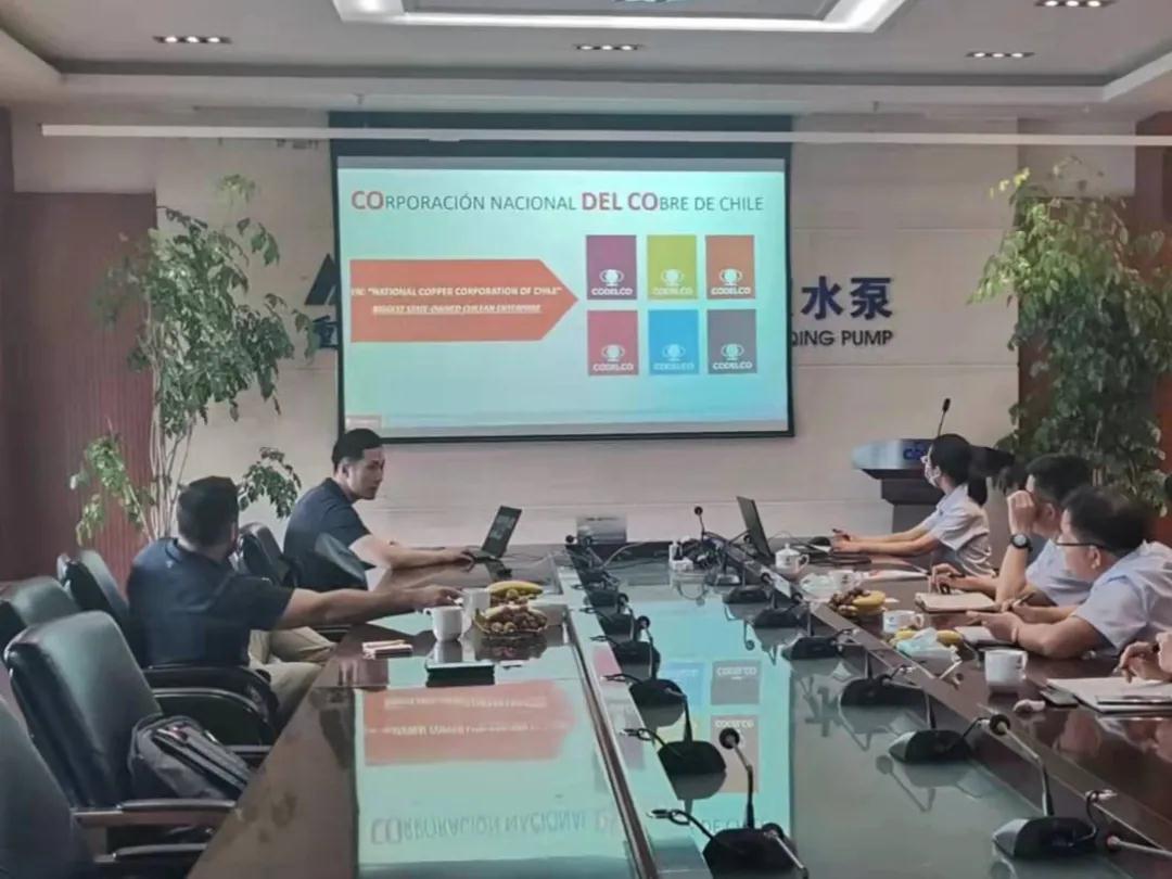 智利某銅業公司代表一行到重慶水泵公司參觀考察