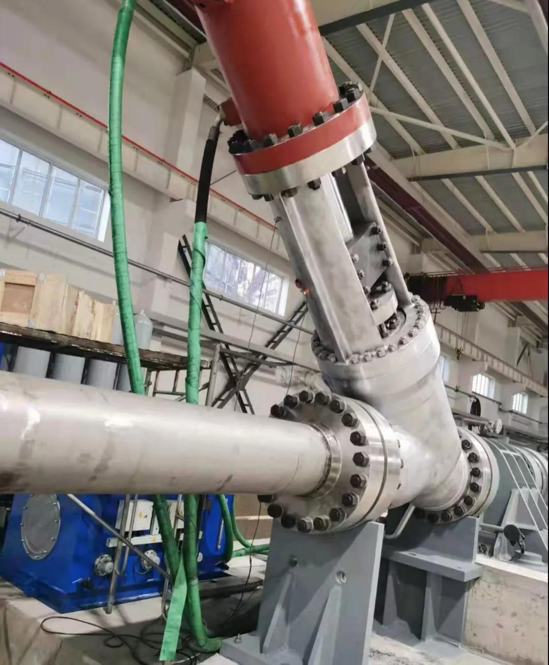 兰高阀门大型液动Y型热阀成功用于国家重点工程“航空工业气动院1米高超声速气动力风洞”