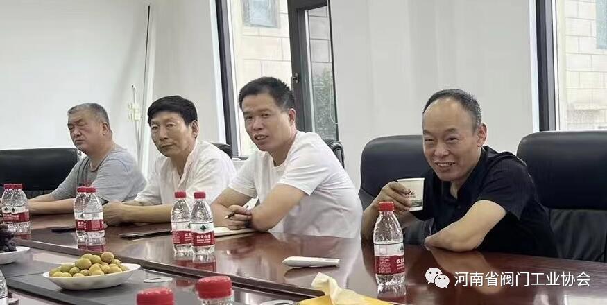 开阀公司李建设董事长（右）座谈会上讲话