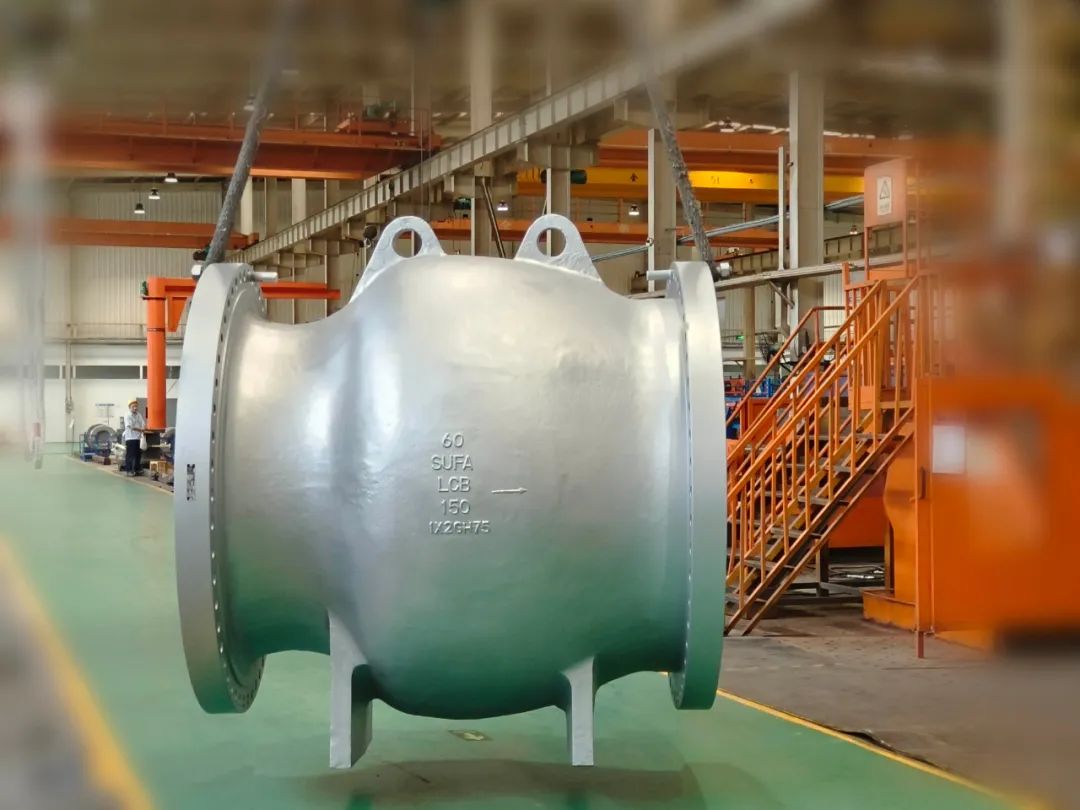 中核科技超大口径60”-150Lb轴流式止回阀一次装配试验成功
