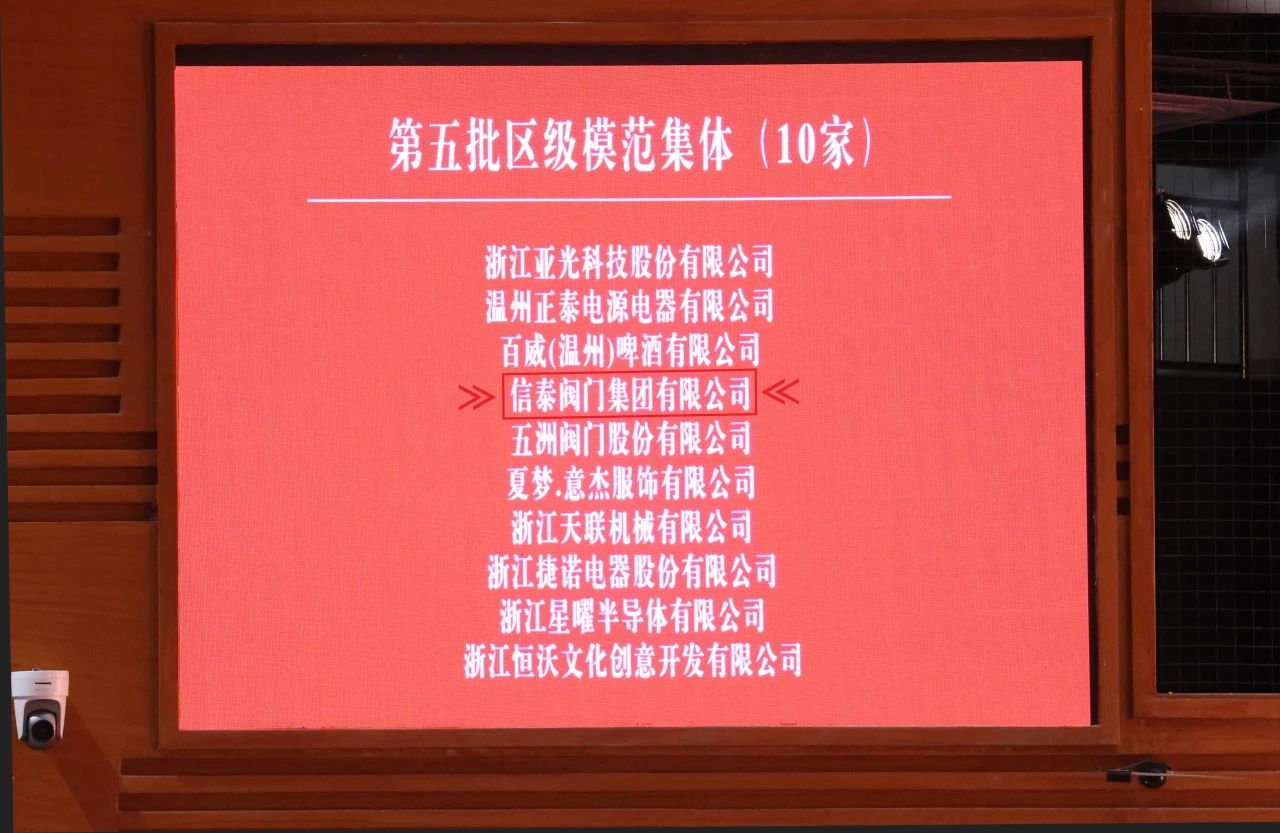 信泰阀门集团荣获19-23年度“模范集体” 信泰阀门集团荣获19-23年度“模范集体”